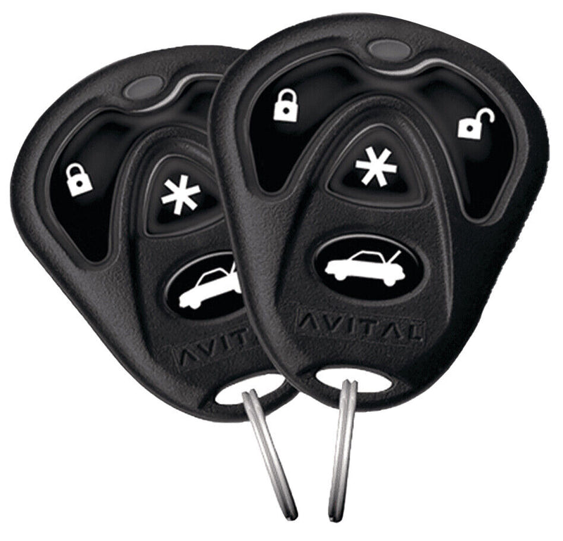 Avital 1-Way Keyless Entry System with Two 4 Button Remotes + 4 Door Locks