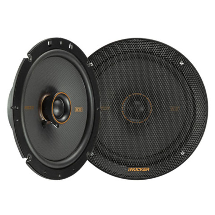 Kicker 6.75" 4 Ohm 200W Peak 2 Way Coaxial Thin Car Audio Loud Speakers KSC6704