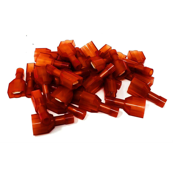 AWG RED 22-18 Male Insulated Nylon Speaker Connectors 100pcs T Tap compatible