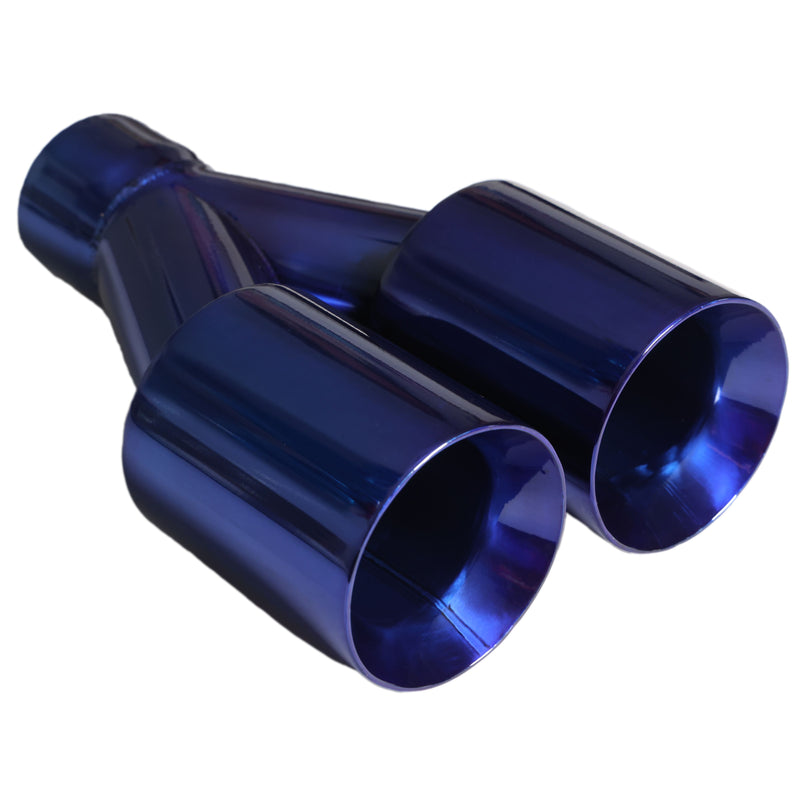 Mach-Speed Universal Exhaust Tip  Straight Cut Double Wall Blue ET-0251BL