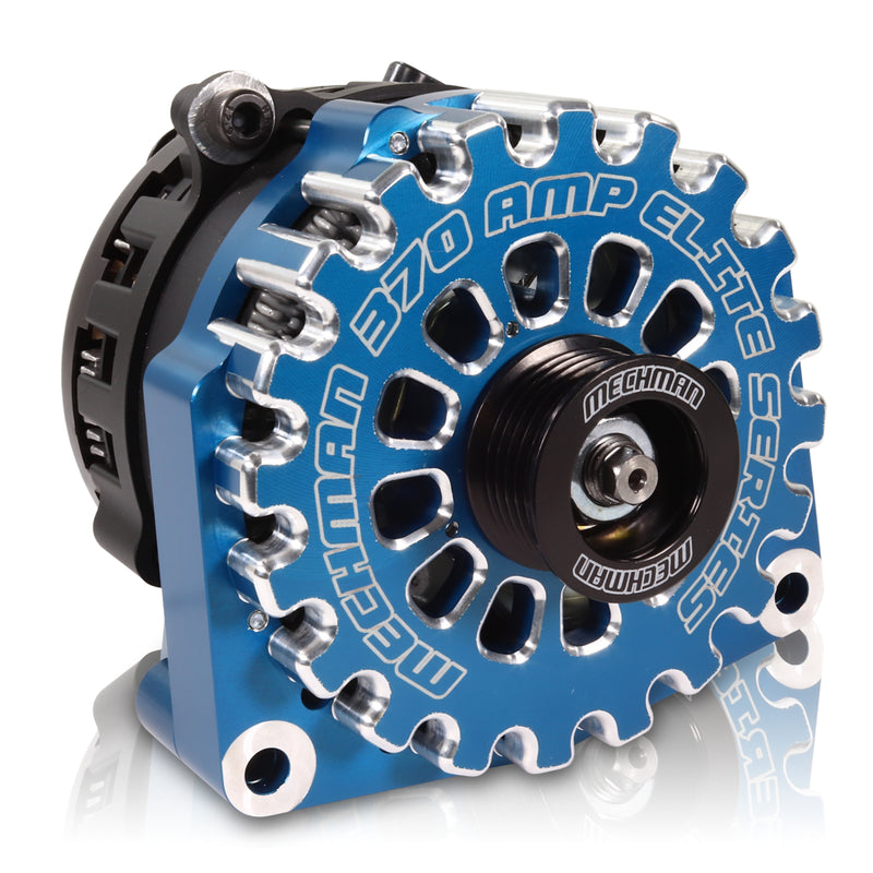 Mechman E Series 370 Amp Blue Billet Alternator for 05-13 GM Trucks B8302370BL