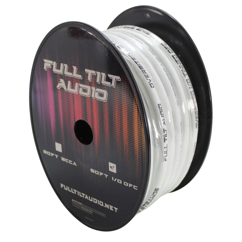 Full Tilt Audio 0 Gauge Tinned OFC Power/Ground Wire White Lot Cut By The Foot