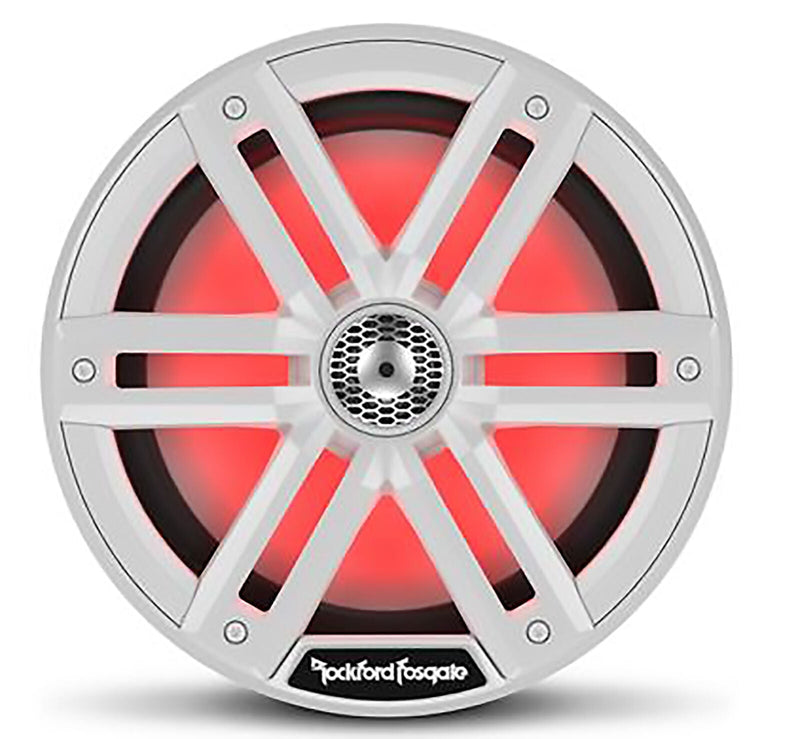 Pair of Rockford Fosgate 8" White 2000W 4 Ohm Color Optix Marine 2-Way M2-8