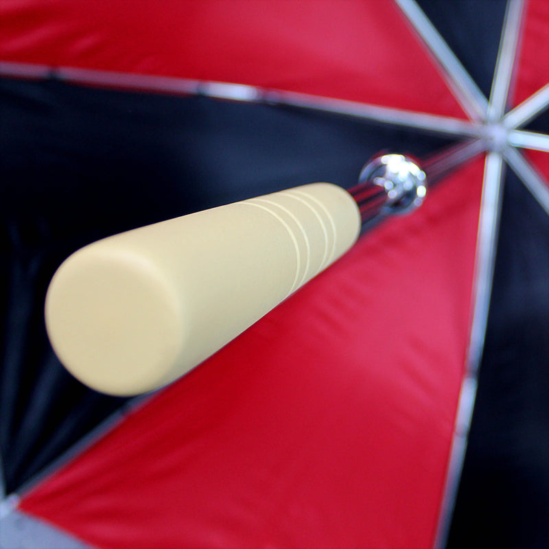 Official Big Jeff Audio 60" Arc Golf Umbrella Wood Handle Black-Red with Logo