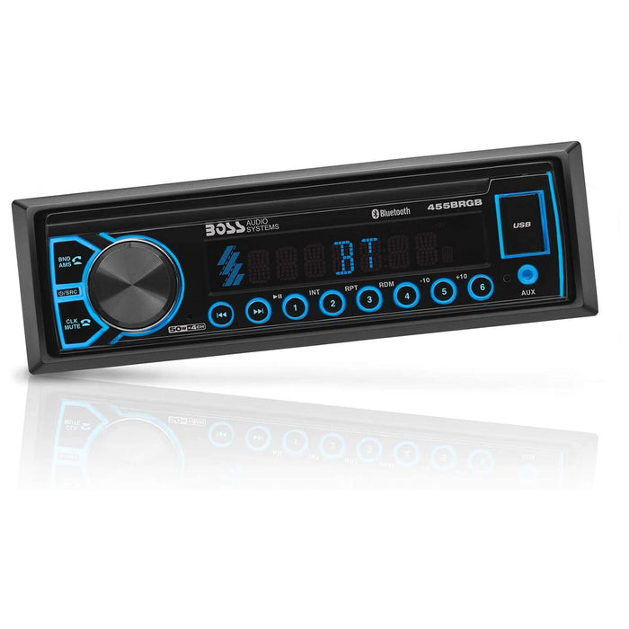 Boss Audio Systems 455BRGB Bluetooth/USB, MP3, WMA, FM/AM Single-Din Receiver