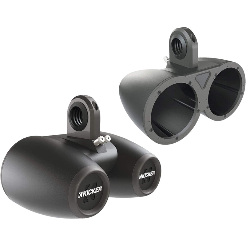 Kicker Pair Of Black Dual 6.5" Wakeboard Tower Speaker Enclosures 12KMTED