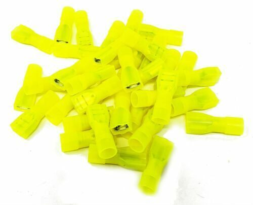 Install Bay 200pcs 10-12 AWG Female Insulated Nylon Quick Disconnect Yellow