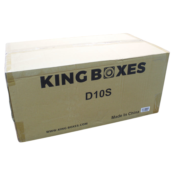 King Boxes 10" Dual Sealed Carpeted Universal Subwoofer Box D10S