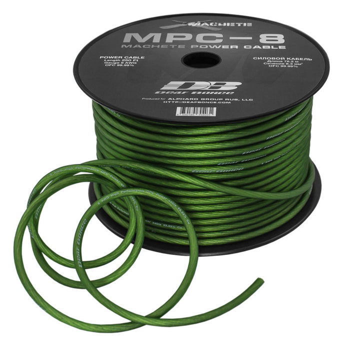 Deaf Bonce Car Audio 8 AWG Oxygen Free Copper Power/Ground Wire Green Lot