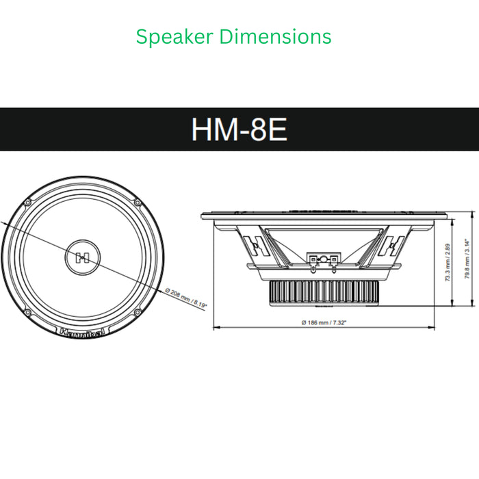 Deaf Bonce Hannibal Pair of 8" 4 ohm 160 Watts Max Mid Range Speakers