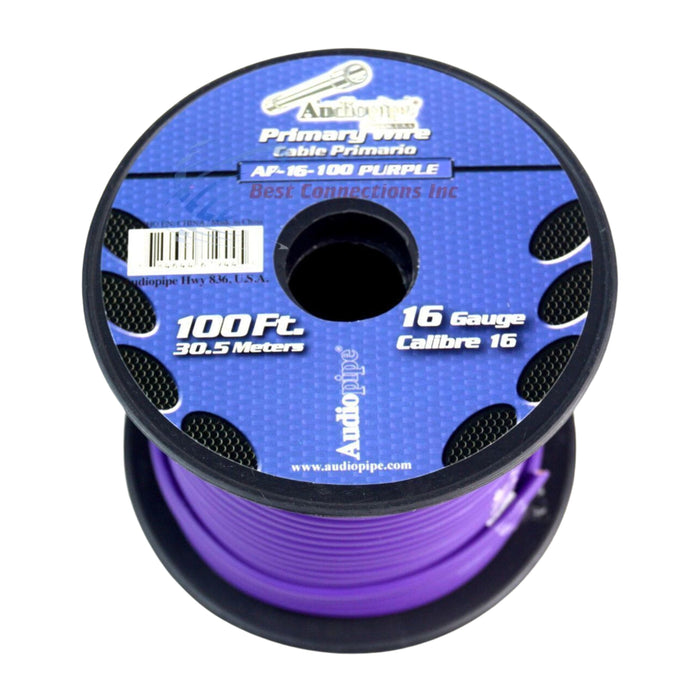 Audiopipe 16 Gauge 100 ft Spool of CCA Primary Remote Wire Purple 16-100-PRL