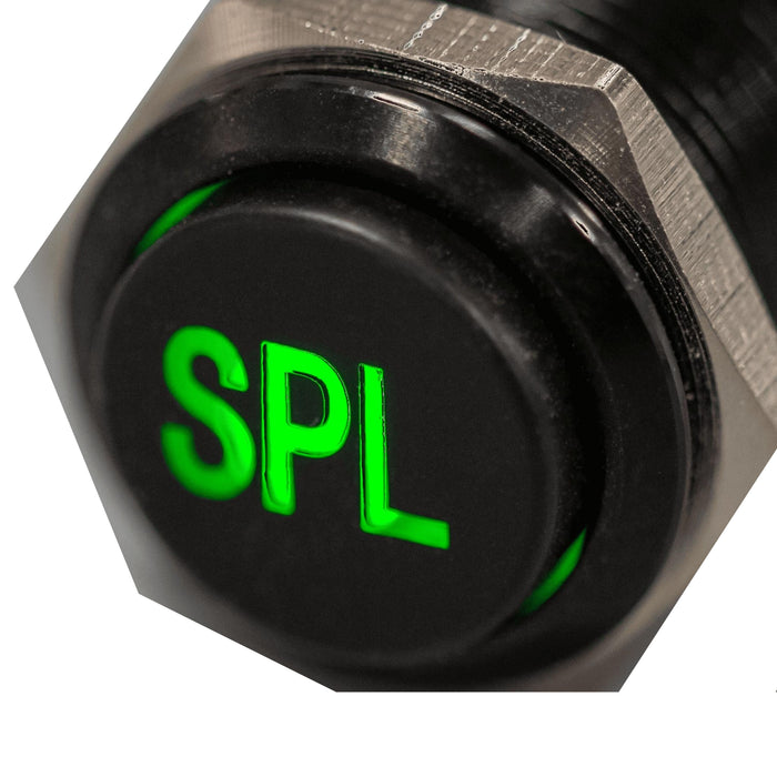 Sparked Innovations Black Latching Plain Font SPL Pushbutton Switch w/LED SPDT