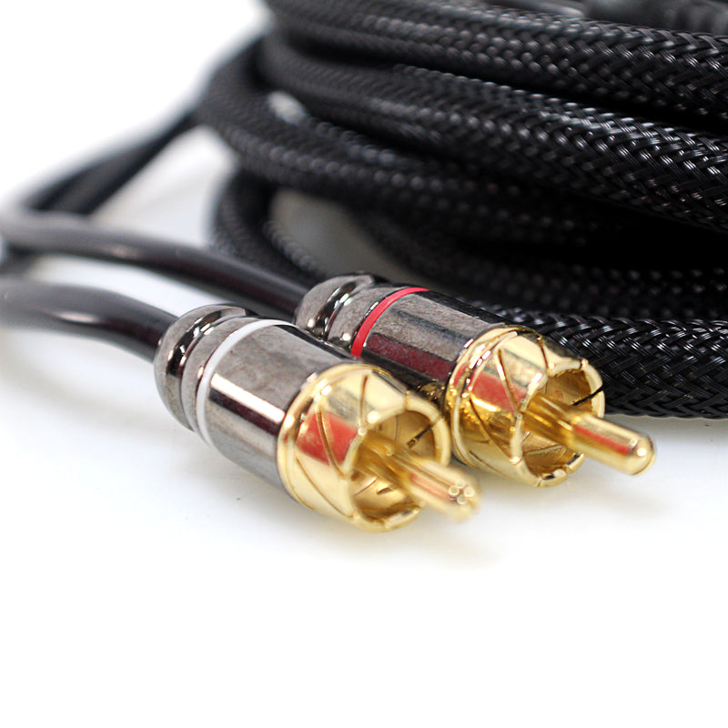 Full Tilt RCA HQ Series Car Audio 20 Foot Gold Plated Color Coded Cable