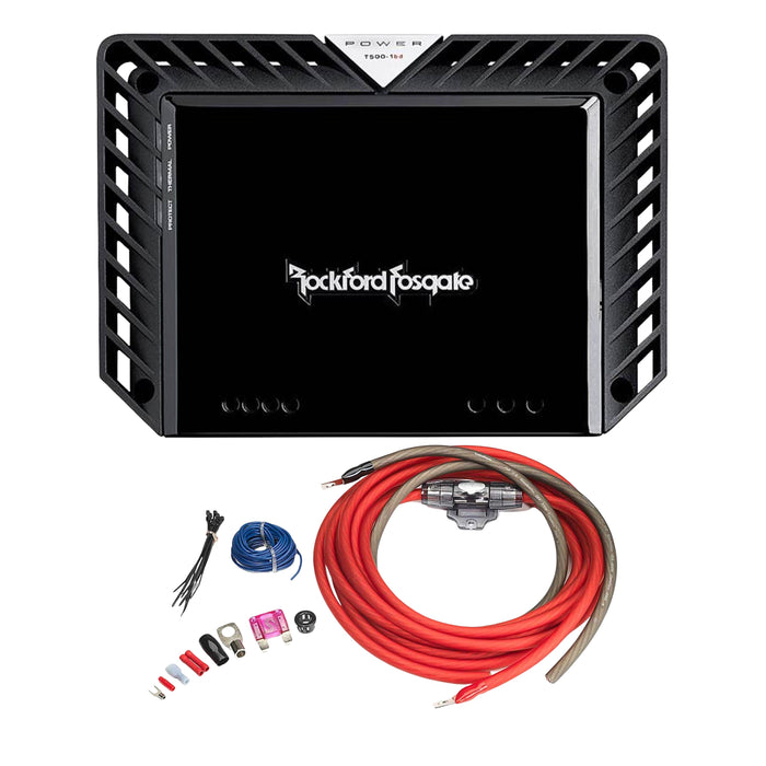 Rockford Fosgate Monoblock Subwoofer Amplifier 500 Watt Class BD + Install Kit