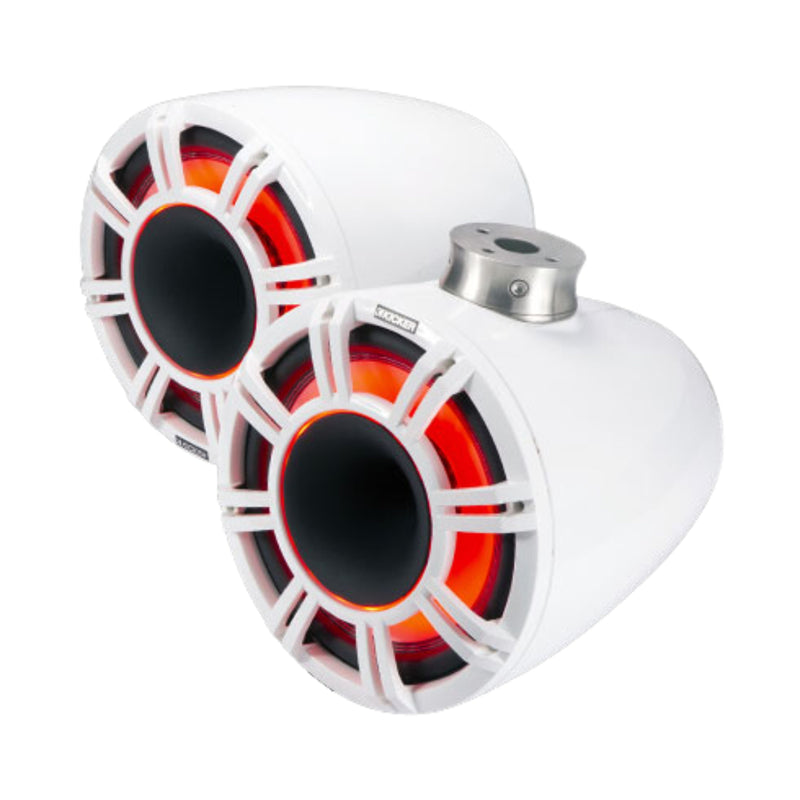 Kicker Pair of White 11" 600W HLCD Marine Wake Tower Speakers 47KMFC11W