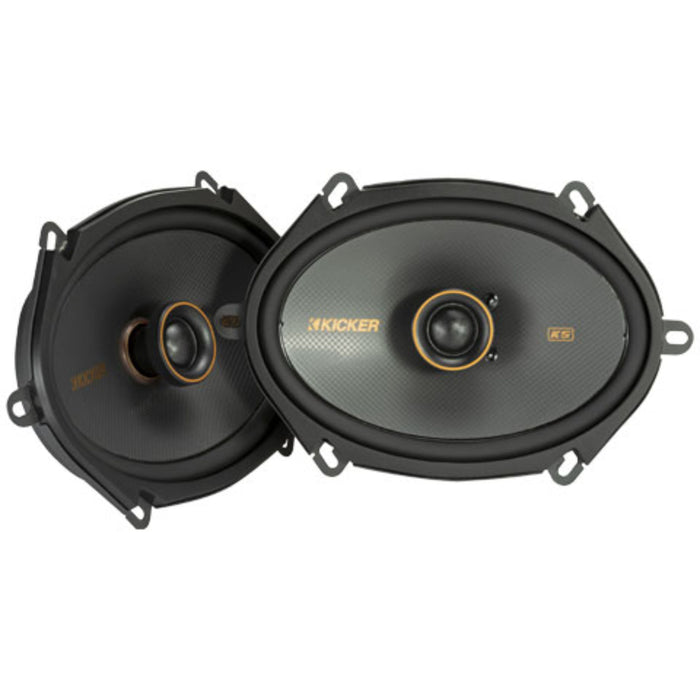 Kicker 6x8" 4 Ohm 150W Peak 2 Way Coaxial Thin Car Audio Loud Speakers KSC6804