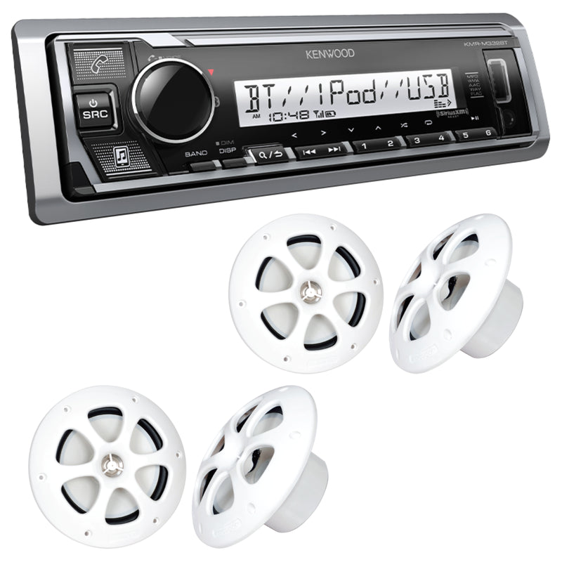 Kenwood Digital Media Receiver /w Bluetooth & (4) 6.5" Marine/Motorsports Speakers
