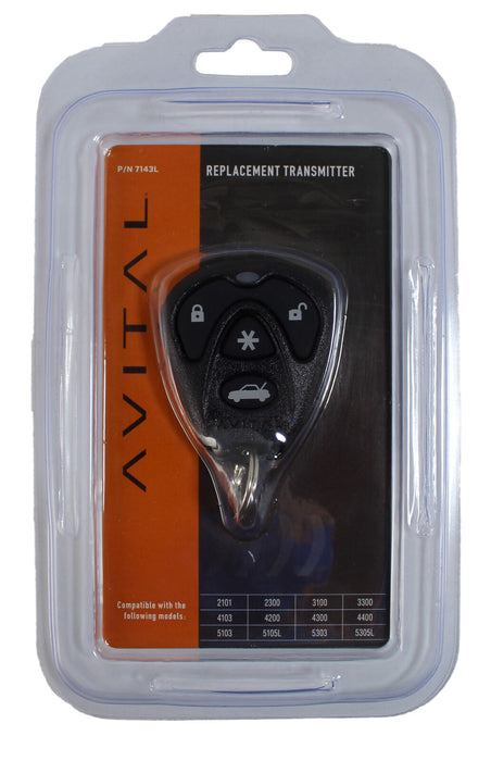 Avital 1-Way 4-Button Replacement Remote 1/4 Mile Range 7143L