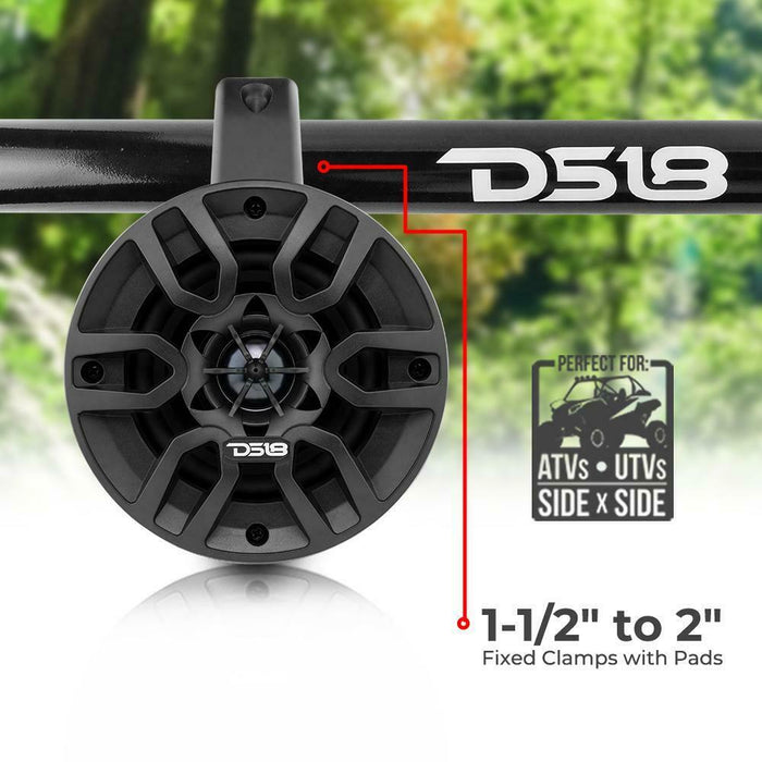 DS18 HYDRO 4" 300 Watts 4 Ohm 2 Way Black Wakeboard Pod Tower Speakers Pair