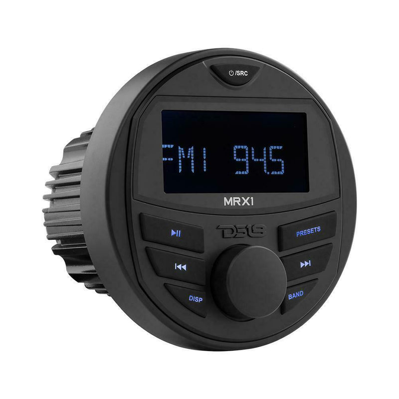 DS18 MRX16SL/WH Multimedia Marine Radio w/ 100W 4-Ohm 2 Way Slim Speaker Package