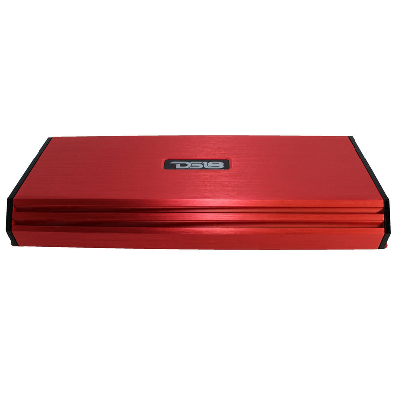 DS18 1Ch Monoblock Subwoofer Amplifier Class A/B 1500W Red /w Bass Knob S1500.1