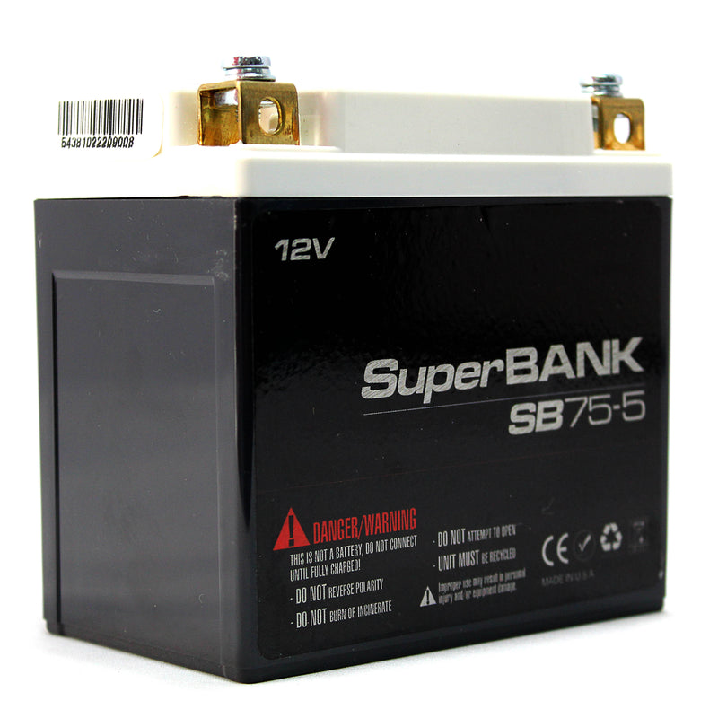 XS Power SB75-5 Black 12V 600W 75 Farad Powersports SuperBANK Capacitor