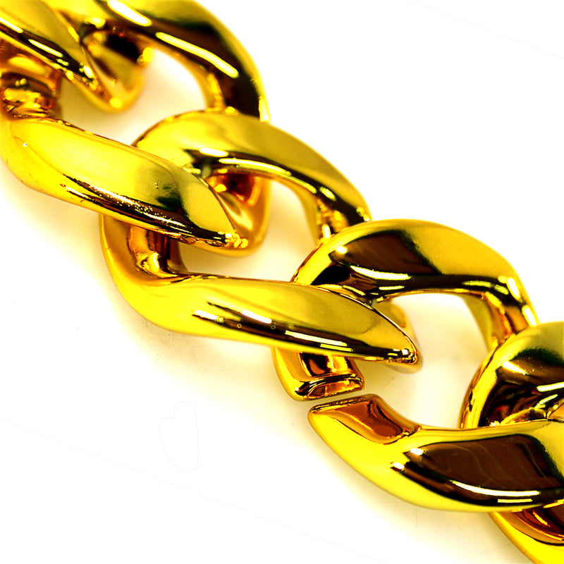 Official Big Jeff Audio 32" Cuban Link Plastic Fake Gold Chunky Chain Necklace