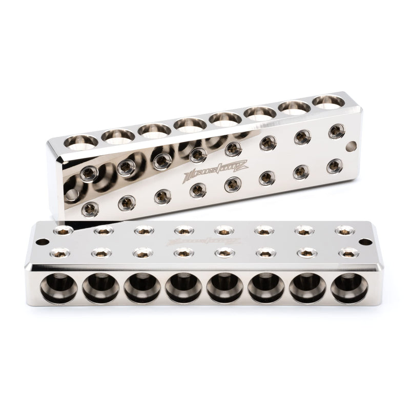 ILL Customz 1/0 Gauge 8 In 8 Out Power Ground Distrubution Blocks Pair LC-8INOUT