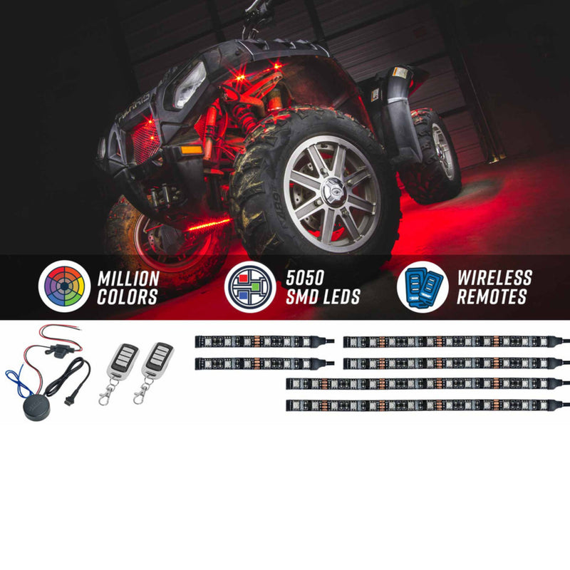 LEDGlow 18pc ATV Advanced Million Color LED Lighting Kit w/Automatic Brake Light