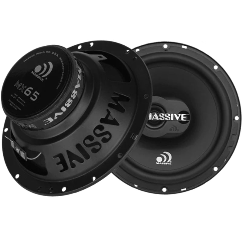 Massive Audio Pair of 6.5" 2-Way Coaxial 60 Watts RMS 4 Ohm Speakers MX65-V2