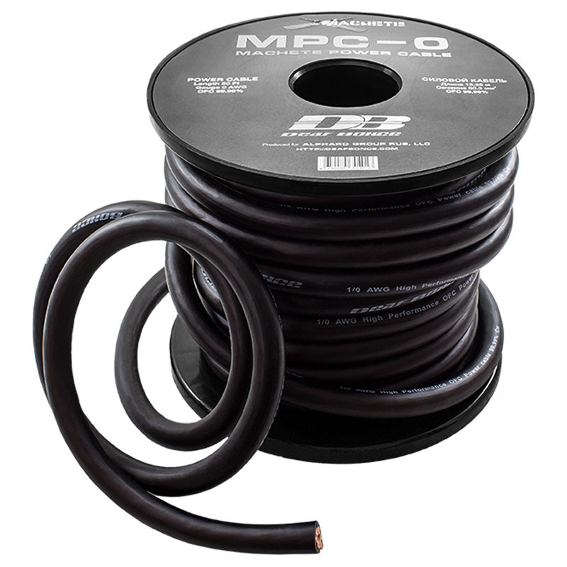 Deaf Bonce Car Audio 0 AWG OFC Power/Ground Wire Black Lot Cut By The Foot