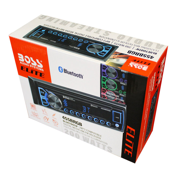 Boss Audio Systems 455BRGB Bluetooth/USB, MP3, WMA, FM/AM Single-Din Receiver