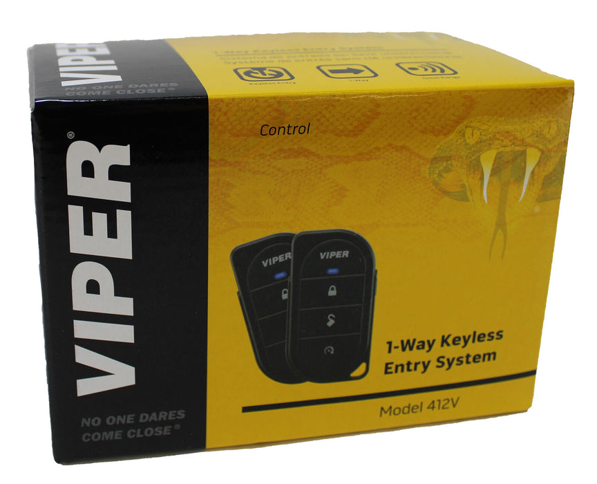 Viper 1-Way Keyless Entry System 2 4-Button Remotes + 4 Door Locks 412V