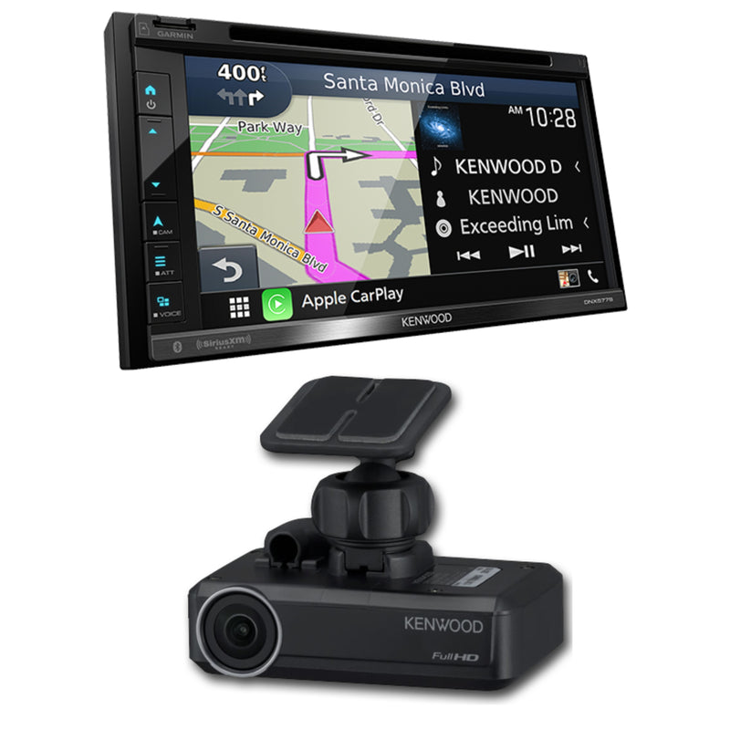 Kenwood DNX577S 6.8" DVD Car Stereo, Garmin Navigation with DRV-N520 Dash Cam