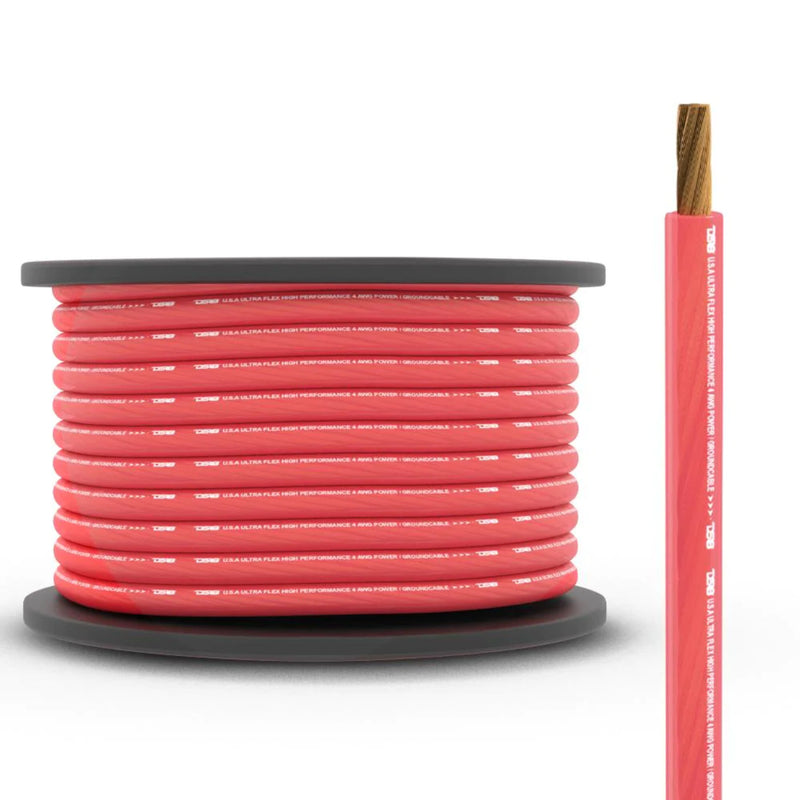 DS18 Car Audio 4 AWG Copper Clad Aluminum CCA Power/Ground Wire Red Lot