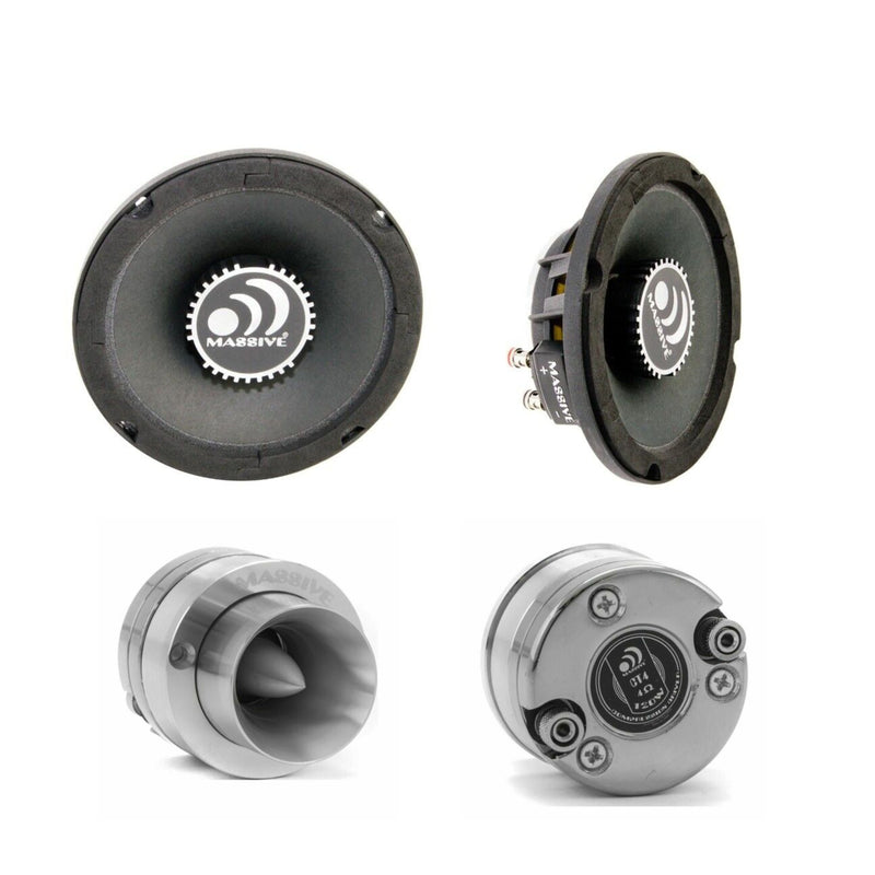 4x Massive CT4 1" 480W 4Ohm Bullet Tweeters + 4x 6.5" Shallow Midrange Speakers