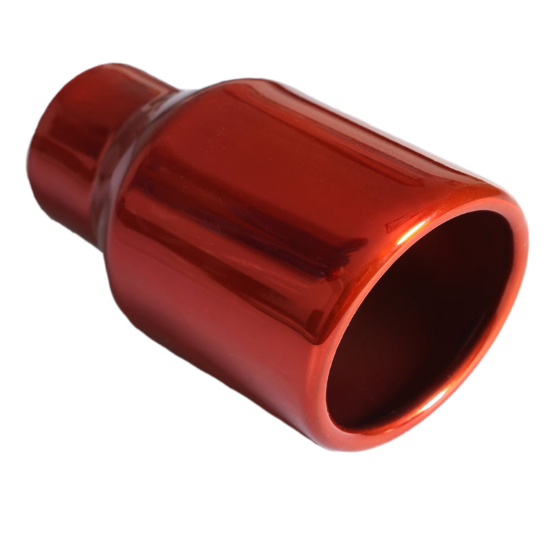 Mach-Speed Universal Exhaust Tip Rolled Edged Slant Cut Single Wall Powder Orang