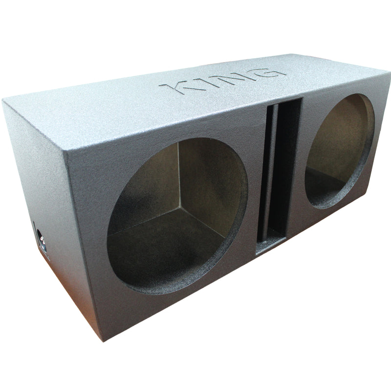 King Boxes 15" Dual Vented Divided Sprayed Universal Subwoofer Box AK-15DVL