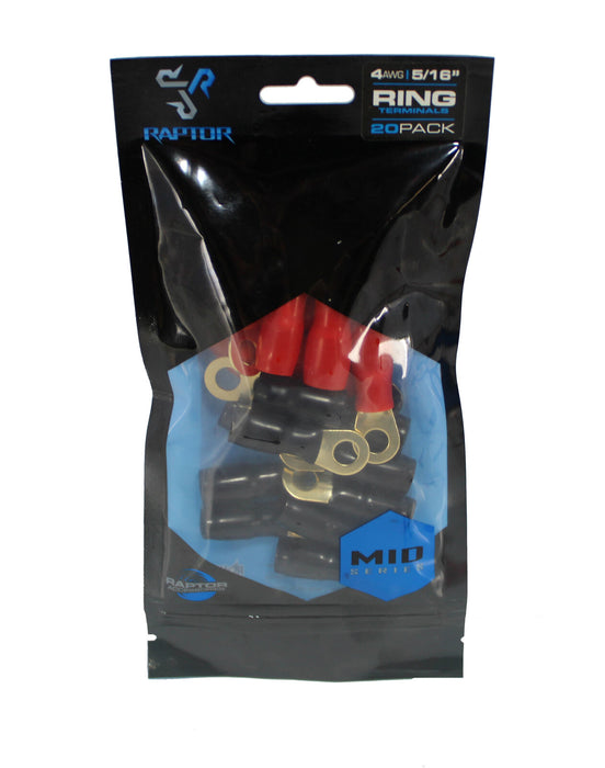 Pair of Gold Plated 4 AWG 1/4 Cable Lug Ring Terminals Battery Wire Welding