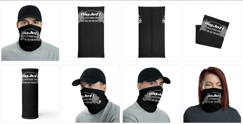 Black Big Jeff Breathable Lightweight Polyester One size fits all Facemask