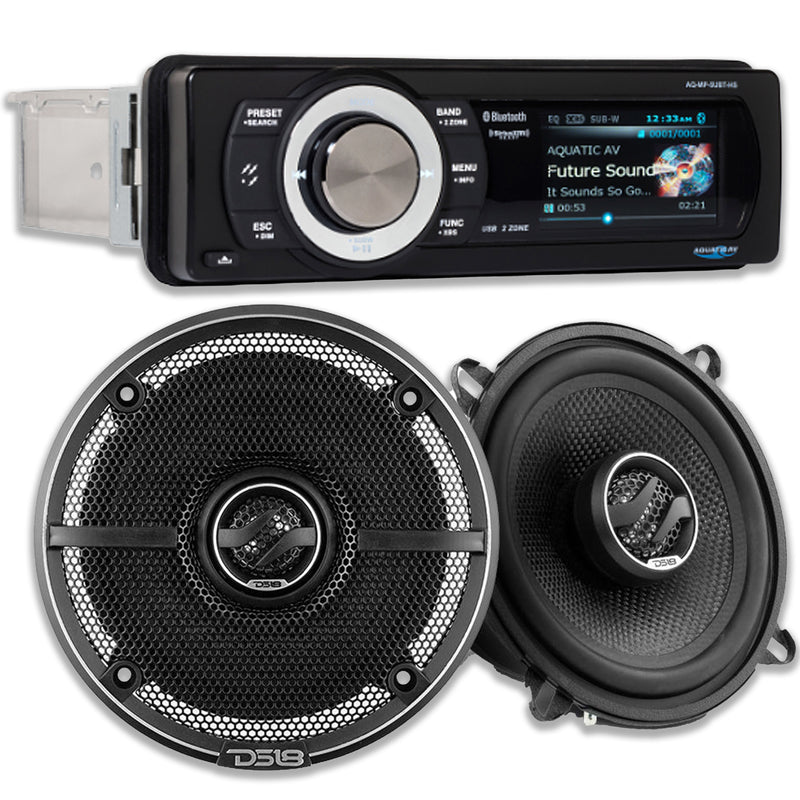 Aquatic Harley Motorcycle Satellite Bluetooth Stereo /w Free DS18 5" Speakers
