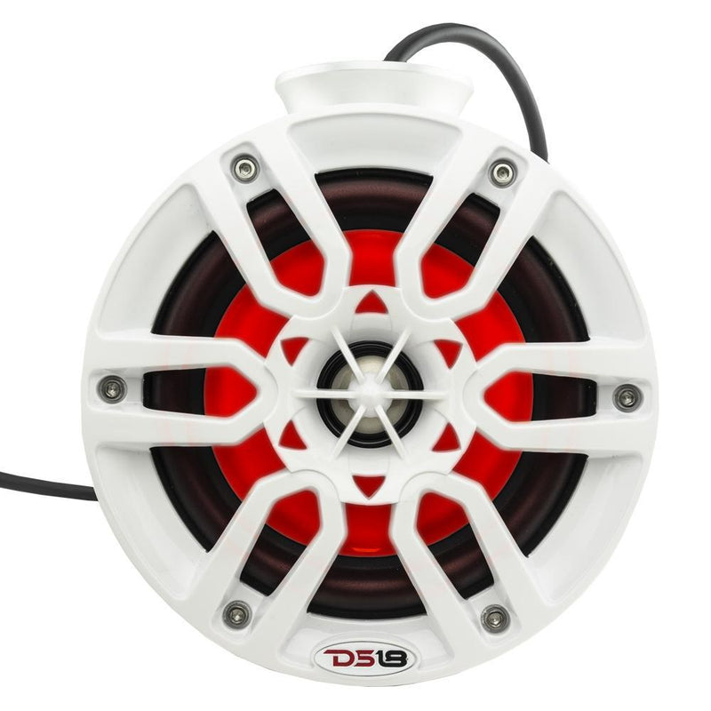 DS18 Hydro 6.5 Marine Pod Speakers 600W 4 Ohm White Pair RGB LED Jetski NXL-PS6 - Big Jeff Online Inc