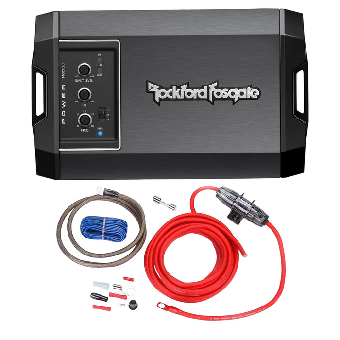 Rockford Fosgate T400X2AD 2Channel 400W Class AD Compact Amplifier + Install Kit