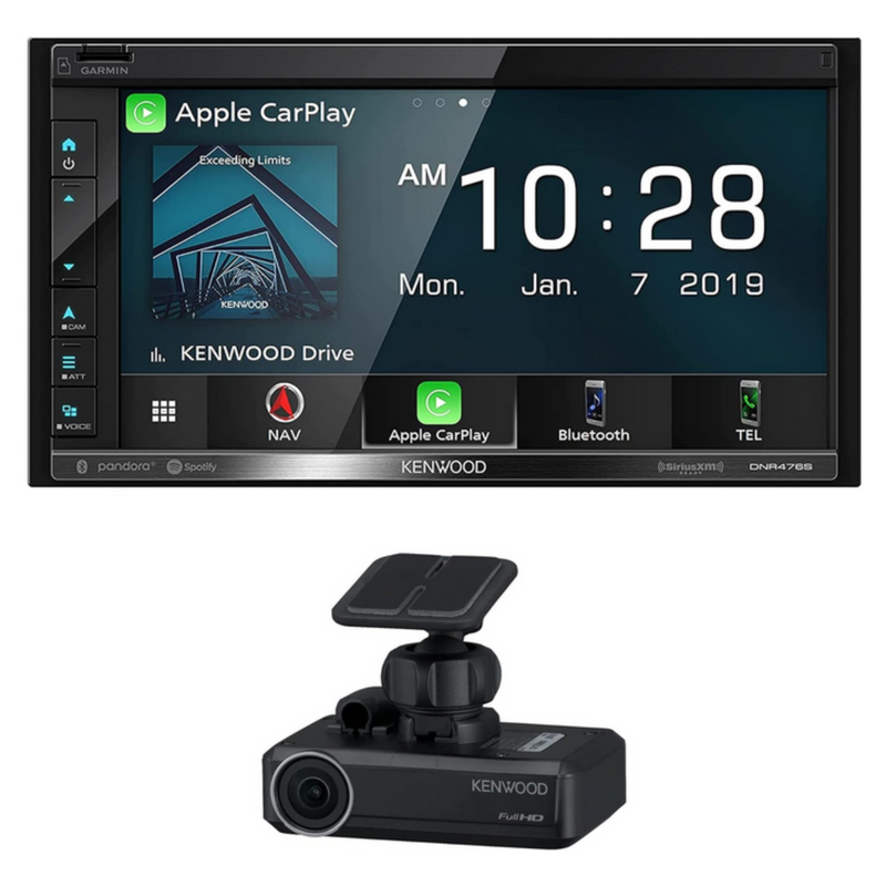 Kenwood Navigation Receiver DNR476S and Kenwood Mounted Dash Camera DRV-N520