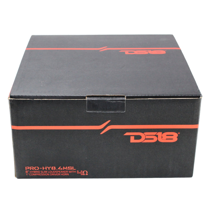 DS18 8" Hybrid Slim 2-way Speaker w/ 1" Driver Horn 400W Peak 4-Ohm OPEN BOX