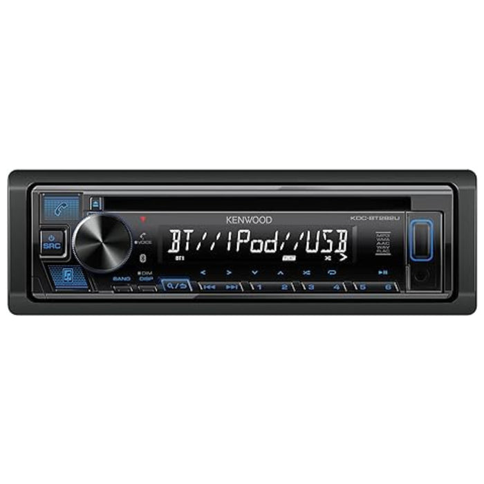 Kenwood Single DIN Bluetooth USB MP3 FLAC AM/FM CD Car Stereo KDC-BT282U