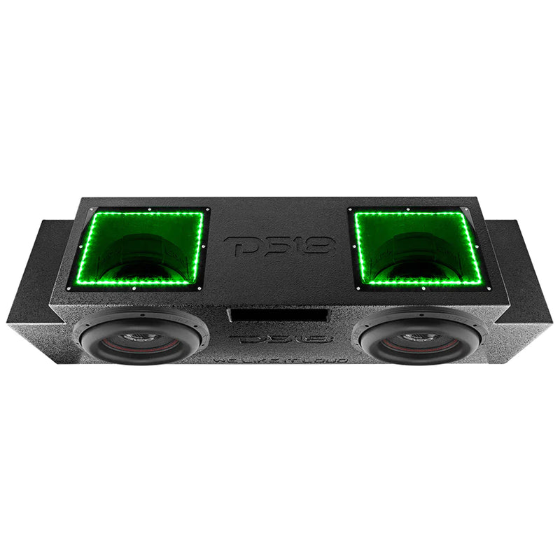 DS18 Dual 12" LED MDF Subwoofer Box Jeep Wrangler Audio JK JKU 2007-2018 JSUB.2
