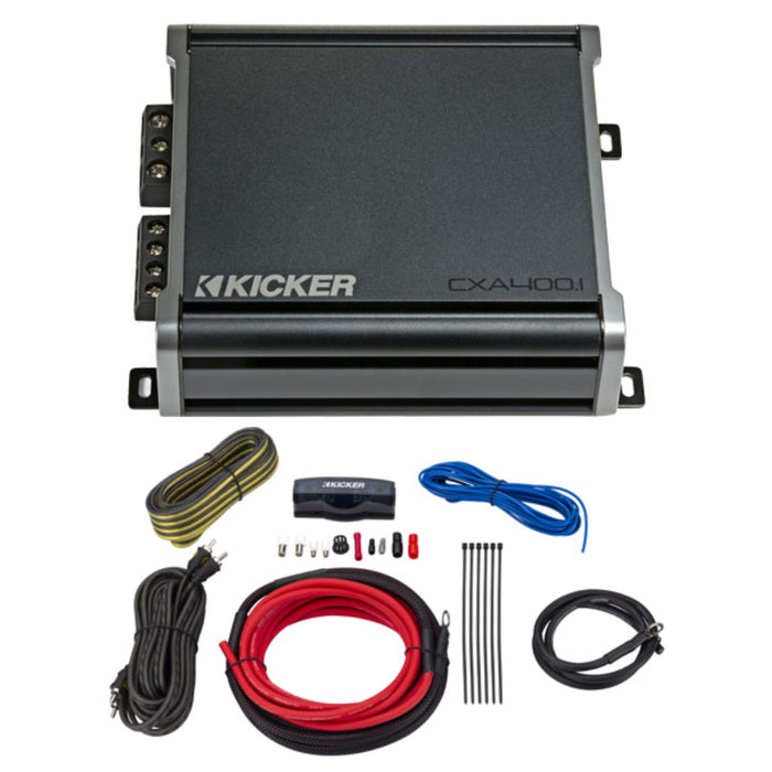 Kicker CX Series Monoblock Bass Amplifier Class D 800W Peak 1 Ohm + Install Kit