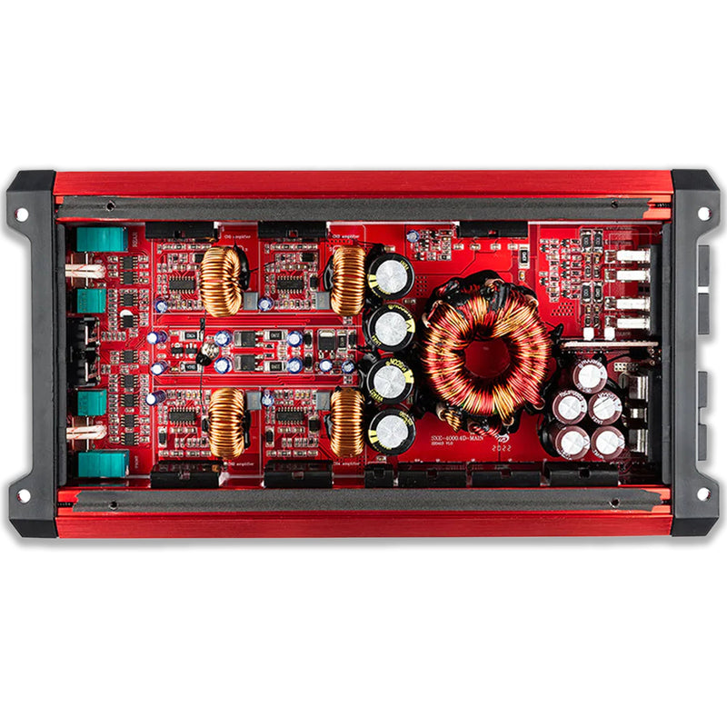 DS18 Car Audio Full Range 4 Channel 4000W Amplifier Class D Red SXE-4000.4D