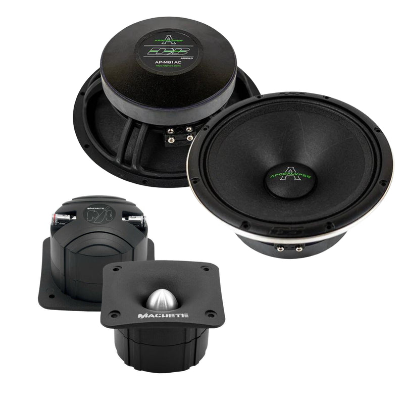Pair of Deaf Bonce 8 Mid-Bass Speakers 600W 4 Ohm w/ 1" Bullet Tweeters 160W